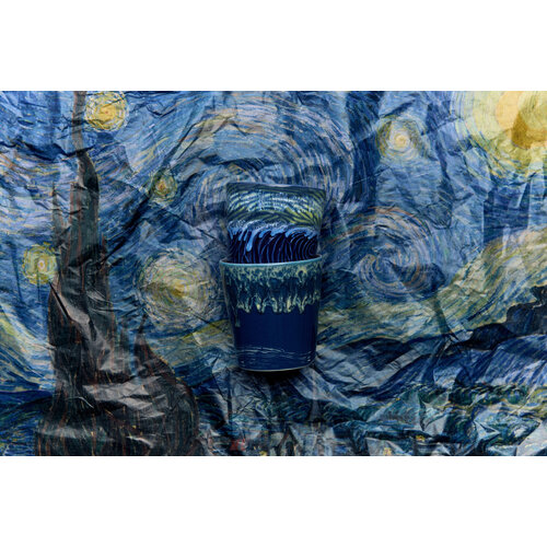 HKLiving 70s koffiekopjes Van Gogh starry night – set van 2