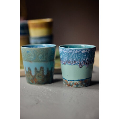 HKLiving 70s koffiekopjes Van Gogh self portrait – set van 2