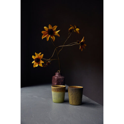 HKLiving 70s tasses à café Van Gogh Sunflowers – lot de 2