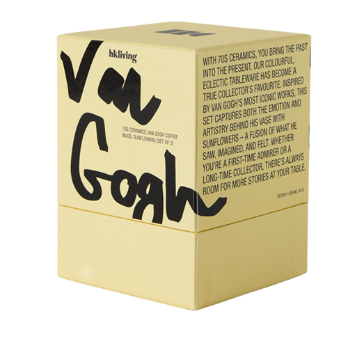 HKLiving 70s tasses à café Van Gogh Sunflowers – lot de 2