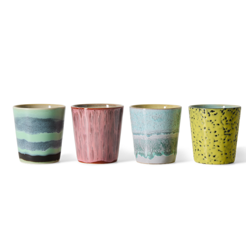 HKLiving 70s tasses à café Artistic – lot de 4
