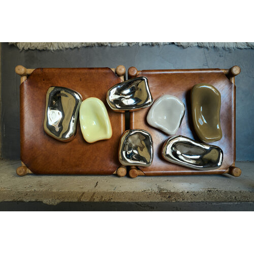 HKLiving Glass sculpture murale Pebble