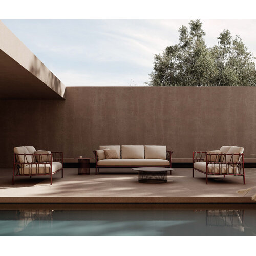 Emu Antigua 2-zit buitensofa rood 46/94 met kussens 900/18