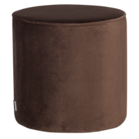 Sara poef hoog velvet donkerbruin