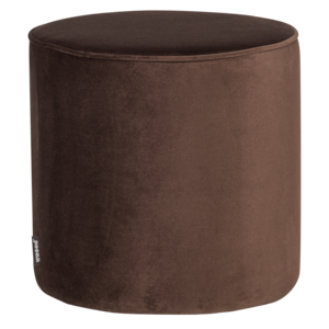 WOOOD Sara poef hoog velvet donkerbruin