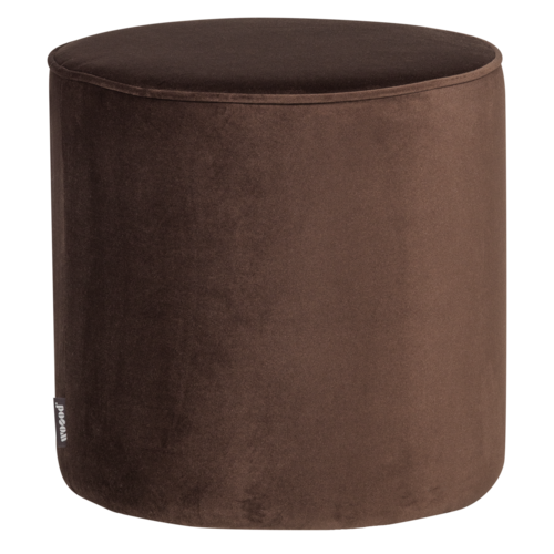 WOOOD Sara poef hoog velvet donkerbruin