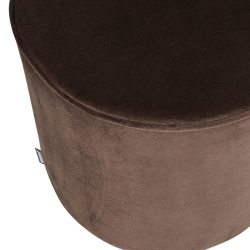 WOOOD Sara poef hoog velvet donkerbruin