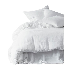 Haomy Mykonos housse de couette coton tétras blanc 240 x 220