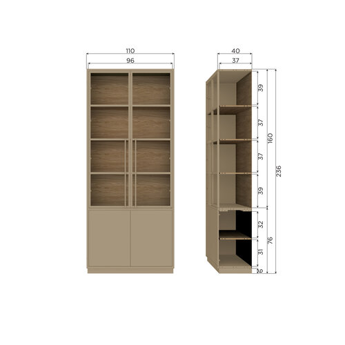 WOOOD Casa buffetkast grenen mud WOOOD Casa buffetkast grenen mud