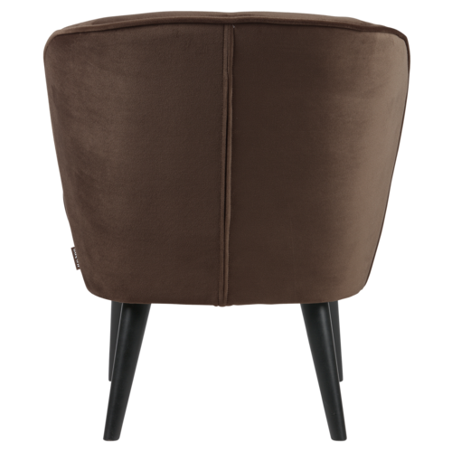 WOOOD Sara fauteuil fluweel donkerbruin