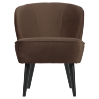 Sara fauteuil fluweel donkerbruin