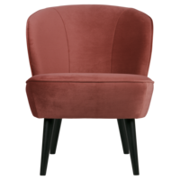 Sara fauteuil fluweel bordeauxrood
