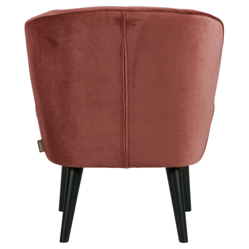 WOOOD Sara fauteuil fluweel bordeauxrood