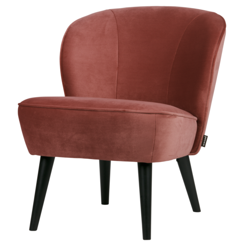 WOOOD Sara fauteuil fluweel bordeauxrood