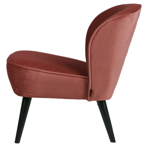 WOOOD Sara fauteuil fluweel bordeauxrood