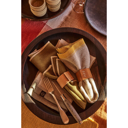 Haomy Corte tafelkleed linnen katoen tabac 300 x 160 cm