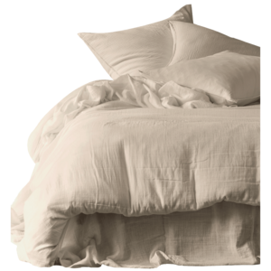 Haomy Mykonos housse de couette coton tétras craie 240 x 220