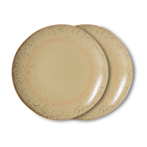 HKLiving 70s dessertbord grit – set van 2