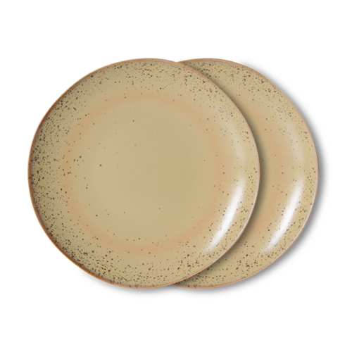 HKLiving 70s assiette à dessert Grit – lot de 2