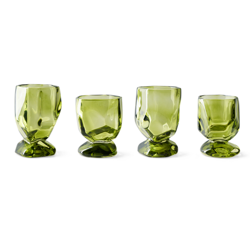 HKLiving Nienke Sikkema for HKLIVING: glasses emerald (set of 4)