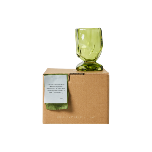 HKLiving Nienke Sikkema for HKLIVING: glasses emerald (set of 4)