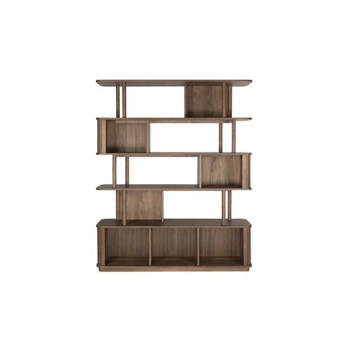 Zuiver Barbier boekenkast walnoot