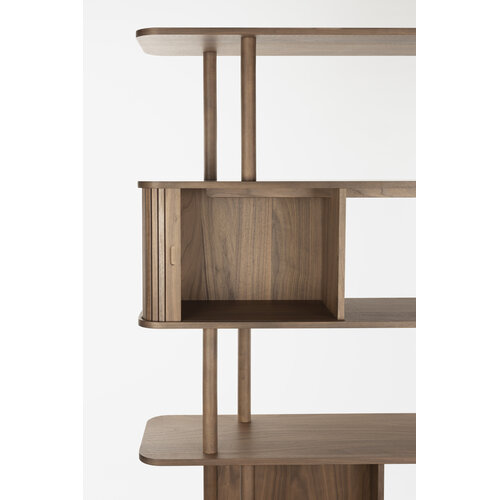 Zuiver Barbier boekenkast walnoot