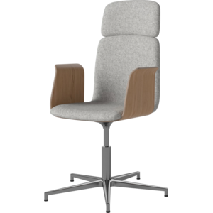 Bolia Palm CEO bureaustoel met beklede zitting, armleuningen en chrome basis - TOONZAALMODEL