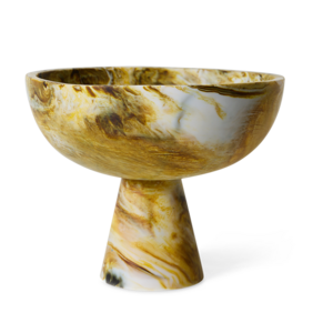 HKLiving Bowl sur pied en marbre ocre