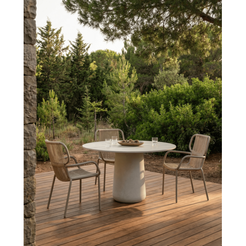 Vincent Sheppard Sandro tuintafel Ø  120 Dune White /  Ceramic Portland