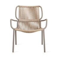 Ribbon loungestoel taupe touw sand