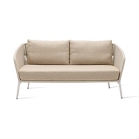 Akari lounge sofa 2,5-zit aluminium dune white touw flax zit- en rugkassen santal