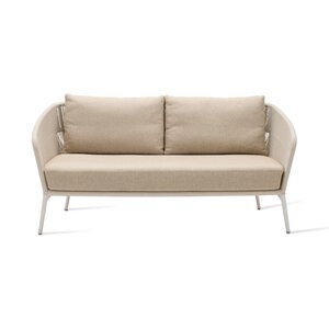 Vincent Sheppard Akari canapé lounge 2,5 places aluminium dune white corde flax coussins d'assise et de dossier santal Vincent Sheppard Akari canapé lounge 2,5 places aluminium dune white corde flax coussins d'assise et de dossier santal