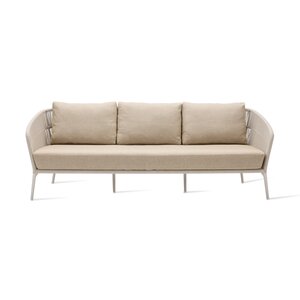 Vincent Sheppard Akari canapé lounge 3 places aluminium dune white corde flax coussin d'assise et de dossier santal