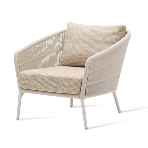 Vincent Sheppard Akari lounge sofa 3-zit aluminium dune white touw flax zit- en rugkussen santal