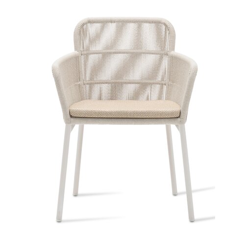 Vincent Sheppard Akari tuinstoel dune white touw flax zitkussen santal