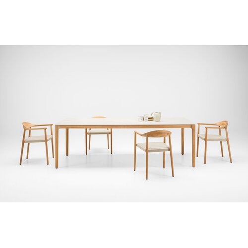Vincent Sheppard Elko tuintafel 180x90 cm teak/keramiek portland