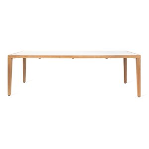 Vincent Sheppard Volta table de jardin 240x100 pied teck plateau céramique masai blanco