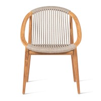Frida tuinstoel onbehandelde teak dune white