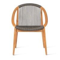 Frida tuinstoel onbehandelde teak anthraciet