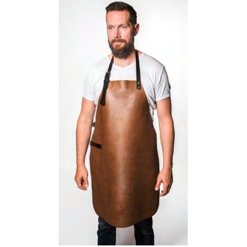 Verstee Leather Crafts Keukenschort leder rivet cognac/zwart Verstee Leather Crafts Keukenschort leder rivet cognac/zwart