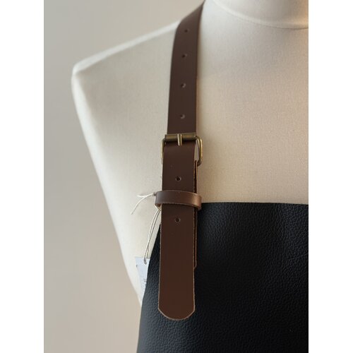 Verstee Leather Crafts Keukenschort leder rivet zwart/cognac stevige halsriem Verstee Leather Crafts Keukenschort leder rivet zwart/cognac stevige halsriem