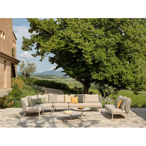 Vincent Sheppard Kodo modular outdoor center module dune white inclusief  zit- en  rugkussen carbon beige