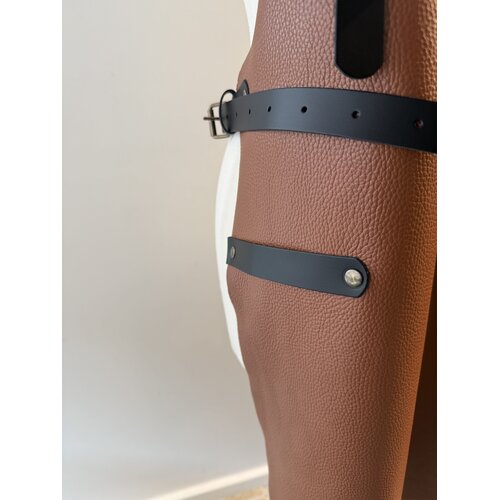 Verstee Leather Crafts Keukenschort leder rivet cognac/zwart Verstee Leather Crafts Keukenschort leder rivet cognac/zwart