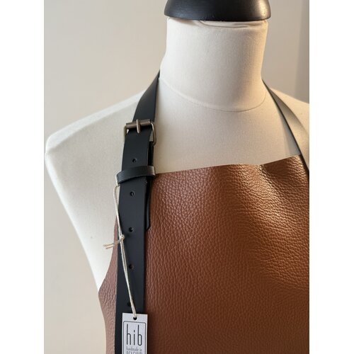 Verstee Leather Crafts Keukenschort leder rivet cognac/zwart Verstee Leather Crafts Keukenschort leder rivet cognac/zwart
