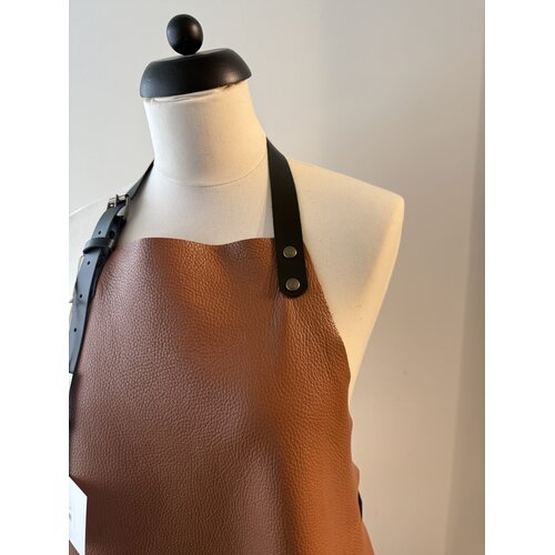 Verstee Leather Crafts Keukenschort leder rivet cognac/zwart Verstee Leather Crafts Keukenschort leder rivet cognac/zwart