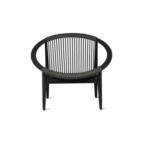 Vincent Sheppard Frida chaise lounge de jardin en teck teinté noir Vincent Sheppard Frida chaise lounge de jardin en teck teinté noir