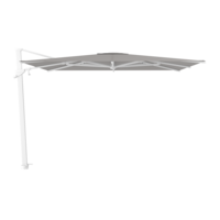 Azore parasol 300 x 300 white & cloud avec pied de parasol granit mat, roulettes inox et housse