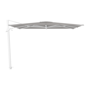 Jardinico Azore parasol 300 x 300 white & cloud avec pied de parasol granit mat, roulettes inox et housse