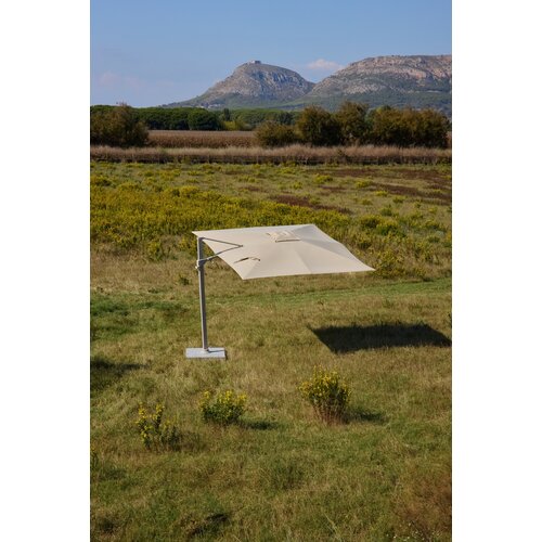 Jardinico Azore parasol 300 x 300 white & cloud inclusief parasolvoet graniet mat, RVS wieltjes en hoes